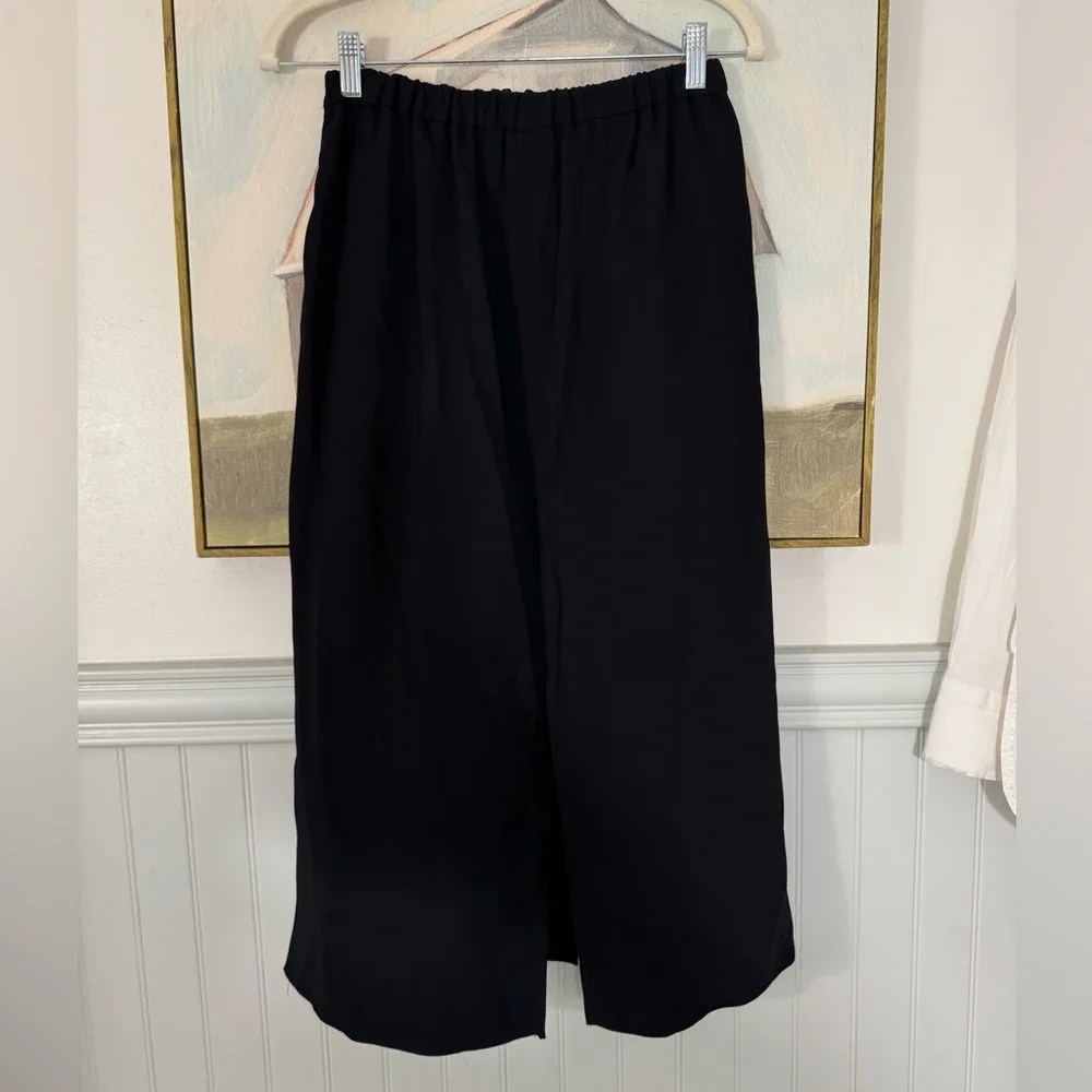 FORTE_FORTE Italy Black Split Side Midi Skirt Size 3